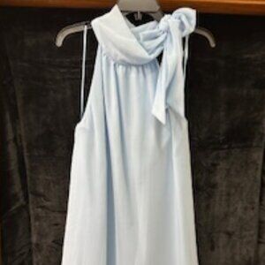 The Limited Light Blue Bow Neck Sleeveless Dress